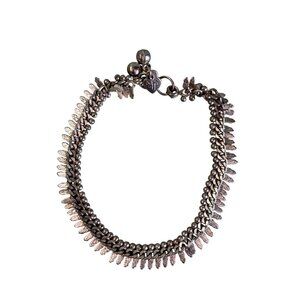 Tribal Anklet Bracelet Leaf Charms Two Bells & Heart Pendant Engraved With JR 9.